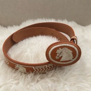 Vintage leather belt and buckle